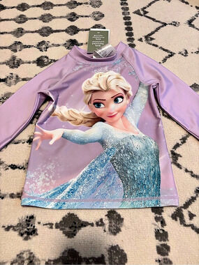 NWT H&M Disney Frozen Elsa Rashguard Shirt - size 3/4T